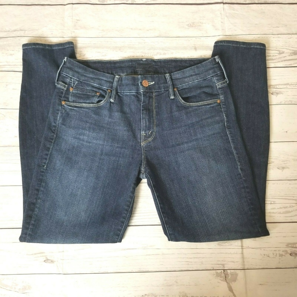 MOTHER The Looker Crop Here Kitty Kitty Jeans 29